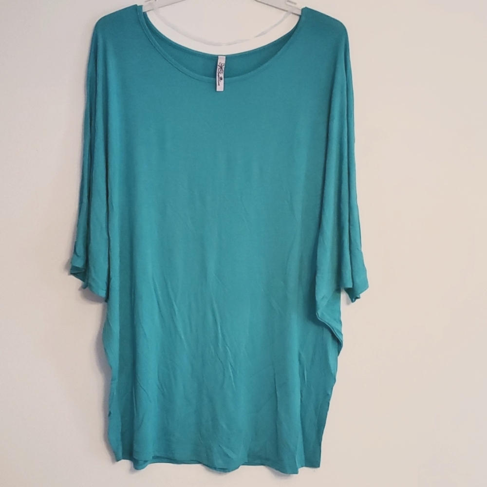 Superline Teal Dolman Top (Plus size)
